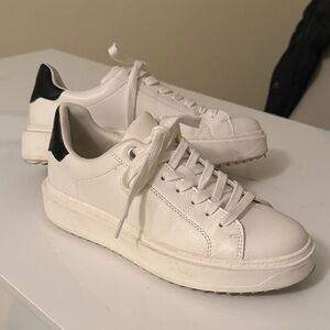 Steve Madden White and Black Sneakers